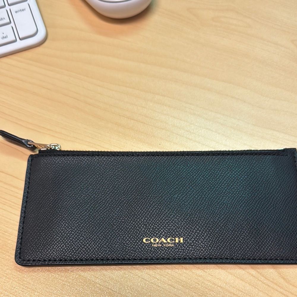 Coach Black Leather wallet insert